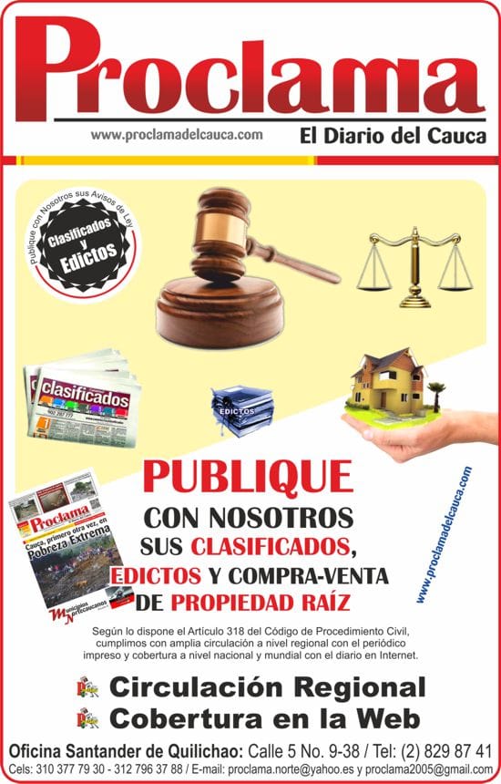 Clasificados - Edictos - Propiedad Raíz