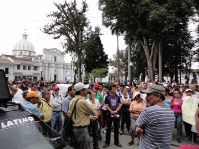 Marcha de estudiantes y varios sindicatos apoyando al Paro Agropecuario. Popay+ín, 19 de agosto