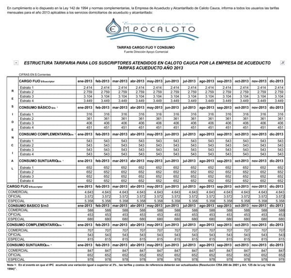 Tarifas Empocaloto 2
