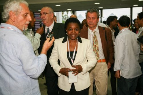 Amigo y periodista quilichague+¦o, Antonio Jos+® Caballero estuvo presente en la III Cumbre Mundial de Mandatarios Afrodescendientes entrevistando a C+®cile Kyen