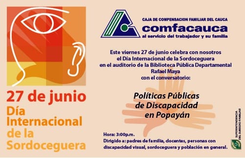 Día Internacional de la Sordoceguera COMFACAUCA 27 DE JUNIO DE 2014