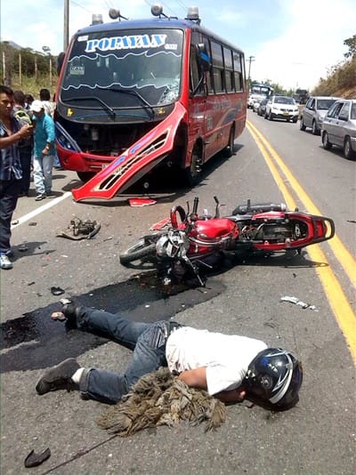 Accidente en la vía Panamericana - vereda La Agustina