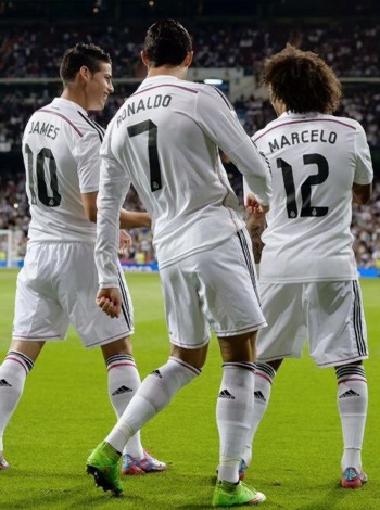 James y Cristiano celebran al ritmo del “Ras Tas Tas” Real Madrid y Ras Tas Tas