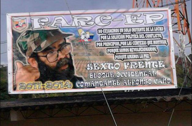 Valla de las Farc que indígenas trataron de desmontar Imagen Noticias Caracol Facebook