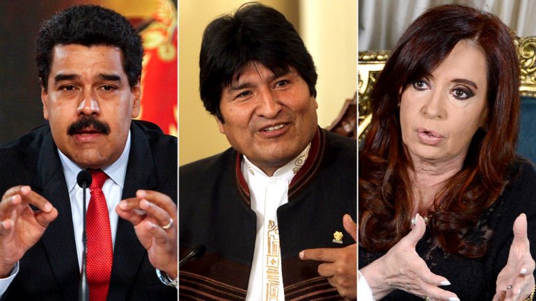 Maduro, Morales, Kirchner presidentes