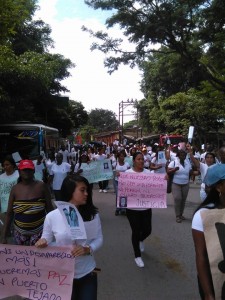 Marcha en Puerto Tejada exigiendo regreso de Jefferson Vásquez Marcha en Puerto Tejada exigiendo regreso de Jefferson Vásquez