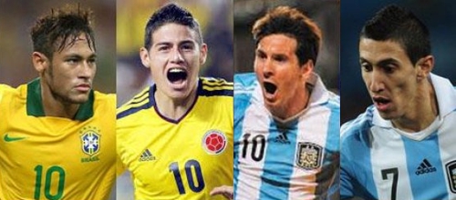 Neymar, James, Messi, Di María Neymar, James, Messi, Di María