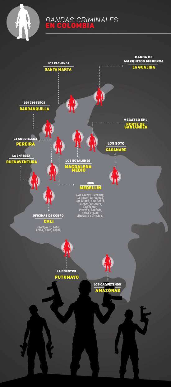 Bandas criminales en Colombia - Infografía - kienyke Bandas criminales en Colombia - Infografía - kienyke