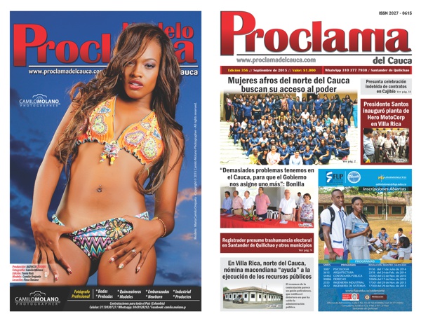 Edición No. 356 - Proclama del Cauca - Septiembre de 2015 - Portada Edición No. 356 - Proclama del Cauca - Septiembre de 2015 - Portada