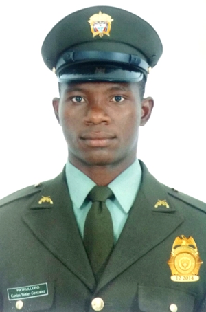Patrullero Carlos Yonier González Mina (Q.E.P.D.) El policía fallecido en Puerto Tejada, Carlos Yonier González Mina