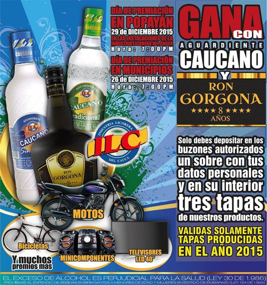 Gana con Aguardiente Caucano y Ron Gorgona 8 años Gana con Aguardiente Caucano y Ron Gorgona 8 años