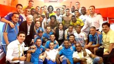 Selección Colombia, luego del triunfo ante Perú en los camerinos Selección Colombia, luego del triunfo ante Perú en los camerinos