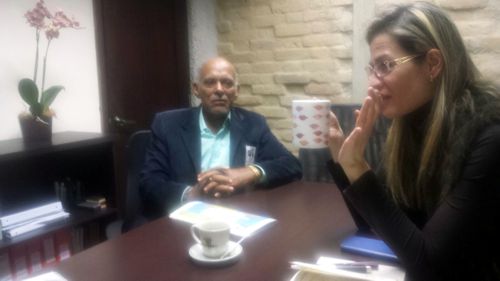 Alcalde de Puerto Tejada, Gustavo Alberto Hincapié Palomeque; Viceministra de Aguas y Saneamiento Básico, María Carolina Castillo Aguilar. Alcalde Puerto Tejada - Viceministra