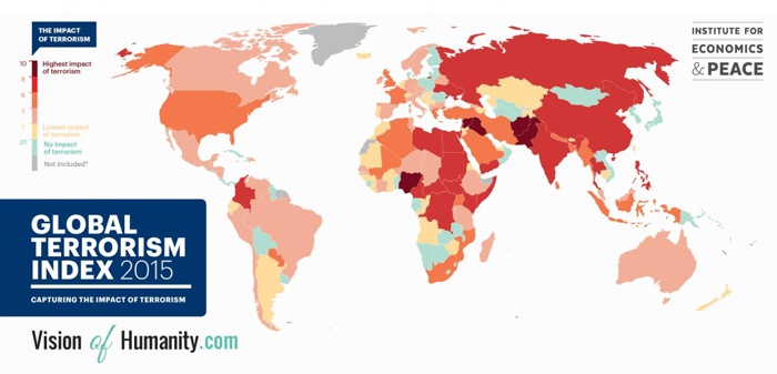 Impacto del terrorismo a nivel mundial 2015 Impacto del terrorismo a nivel mundial 2015