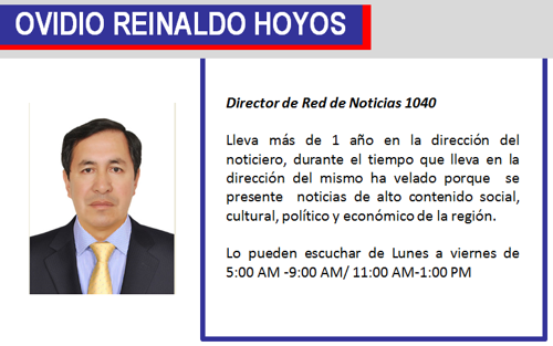 Ovidio Reinaldo Hoyos - Red de Noticias 1040 Popayán Ovidio Reinaldo Hoyos