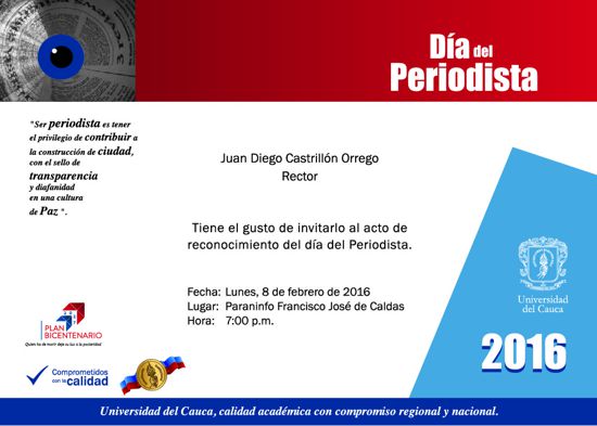 Dia del periodista - Unicauca Dia del periodista