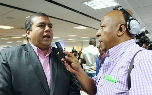 Gobernador Oscar Campo, periodista Alvaro Miguel Mina, Caracol. Procurador 7