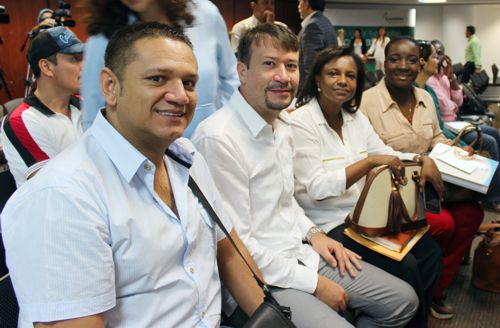 Los alcaldes Edward García, de Corinto; Diego Bustamante, de Florida; Liliana Ararat, de Caloto; y Yenny Nair Gómez de Villa Rica. Procurador 8