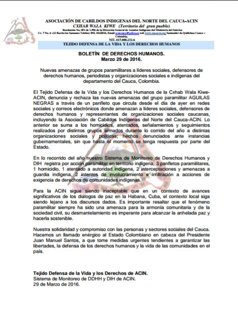 Comunicado ACIN