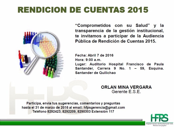 RENDICIÓN DE CUENTAS 2015 - HFPS RENDICION