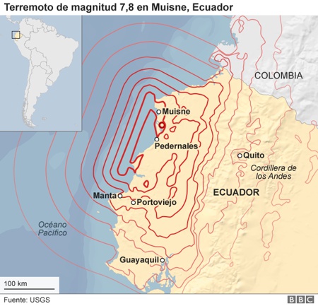Terremoto de magnitud 7,8 en Muisne, Ecuador Terremoto de magnitud 7,8 en Muisne, Ecuador