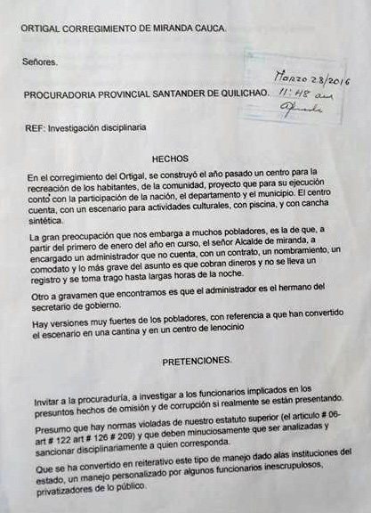 denuncia Jairo