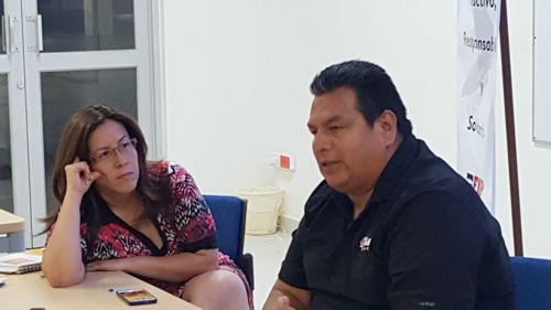 Adriana Hurtado, presidenta Fecolper, José Vicente Otero Chate, periodista indígena. Fecolper 32