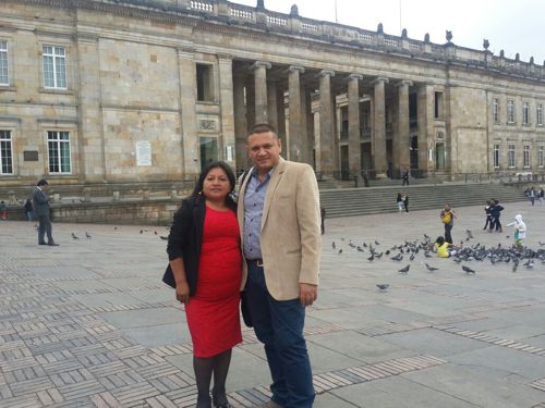 Flor Ilva Trochez Ramos, alcaldesa de Jambaló; Edward Fernando García Sánchez, alcalde de Corinto. alcaldes Jambalo y Corinto