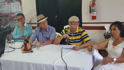 Marco Antonio Valencia, Mateo Malahora, Francisco Gómez Campillo, Hilda Pardo. Encuentro de Poetas - Casona Unicauca 12
