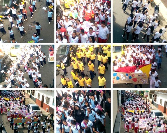Instituciones educativas marcharon por la paz en Santander de Quilichao