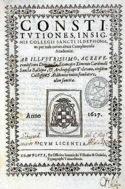 Facsímil de documento de fundación de la Universidad Complutense Leopoldo