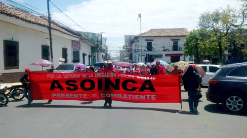 Marcha de Asoinca en Santander de Quilichao por la departamentalización de la salud. Asoinca 2