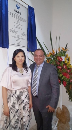 Oriana Mendoza Vidal, presidente ejecutiva Cámara de Comercio del Cauca; Carlos Eduardo Mendoza Olaya, presidente junta directiva Cámara de Comercio del Cauca y representante de los comerciantes. Camara de comercio 1