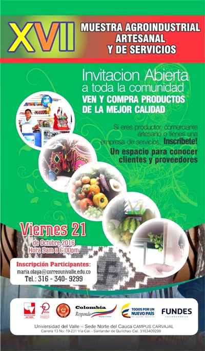 XVII Muestra Agroindustrial, Artesanal y de Servicio en Santander de Quilichao xvii-muestra-agroindustrial-artesanal-y-de-servicio-de-univalle-en-el-campus-carvajal1