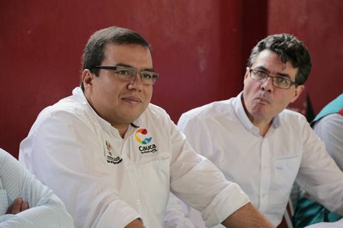 Gobernador del Cauca, Óscar Rodrigo Campo Hurtado y el ministro de salud, Alejandro Gaviria Uribe