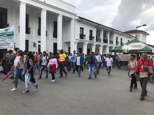Campesinos del sur del Cauca en Popayan