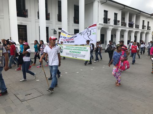Campesinos del sur del Cauca en Popayan