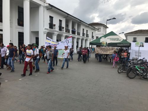 Campesinos del sur del Cauca en Popayan