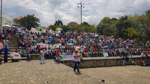 Campesinos del sur del Cauca en Popayan