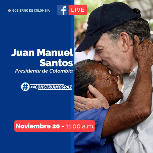 Presidente Santos y Alcalde de Caldono en vivo por Facebook Presidente Santos y Alcalde de Caldono en vivo por Facebook