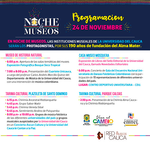 Llega la Noche de Museos a Popayán Llega la Noche de Museos a Popayán