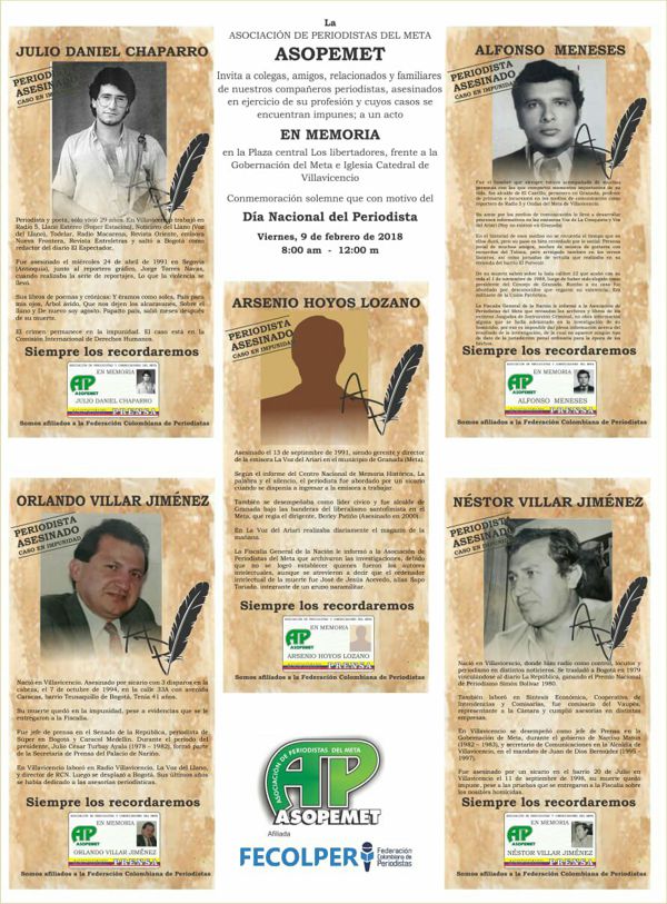 En Meta recordarán a los periodistas asesinados