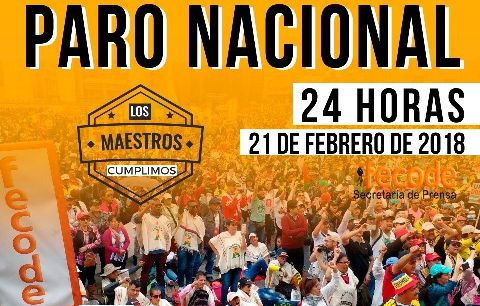 Paro de maestros para el 21 de febrero: Fecode