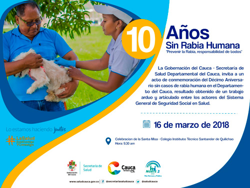 Cauca conmemora 10 años sin casos de rabia humana Cauca conmemora 10 años sin casos de rabia humana