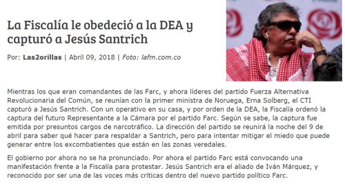 Impredecibles reacciones por captura de Santrich