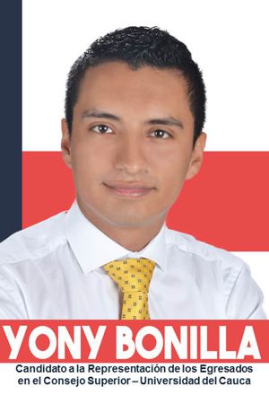 Yony Bonilla, candidato al Consejo Superior Unicauca