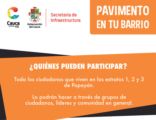 Gobernación lanza programa Pavimentación en Tu Barrio Gobernación lanza programa Pavimentación en Tu Barrio
