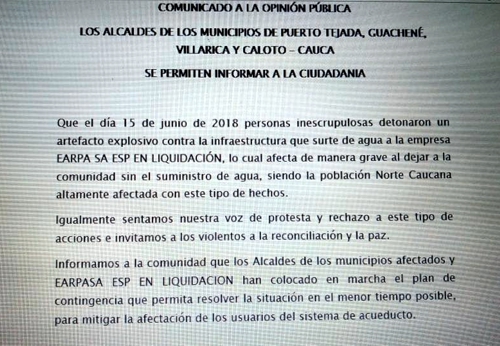 Siguen protestas cívicas en Puerto Tejada