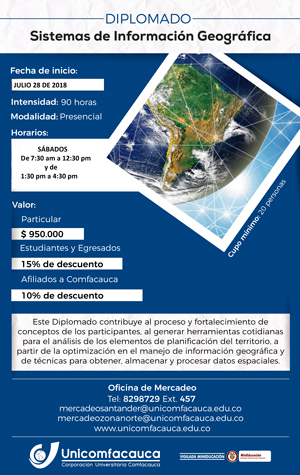 Inscripciones abiertas diplomadas en Sistemas de Información Geográfica Inscripciones abiertas diplomadas en Sistemas de Información Geográfica