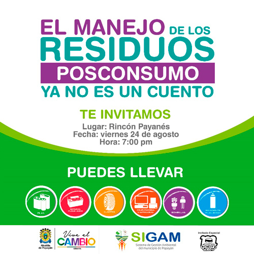 La Campaña ‘El manejo de los Residuos Pos Consumo ya no es un cuento’ llega al Rincón Payanés